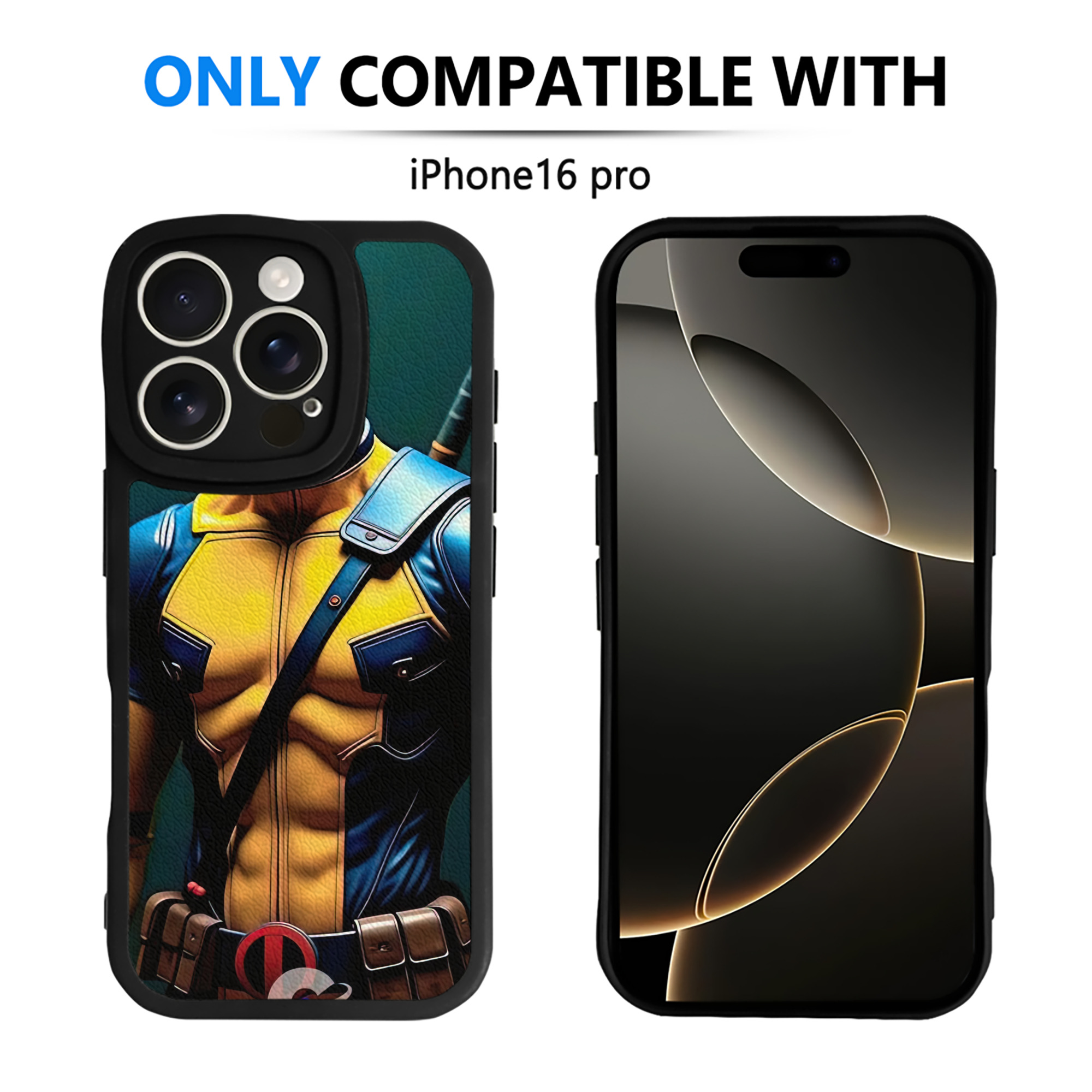 （画像用） Deadpool デッドプール 【iPhone 16シリーズ対応】シリコンスマホケース（レザー調） 材質：シリコン